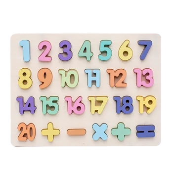 

Numbers Alphabet Jigsaws Early Learning Wooden Color Cognition Hand Grab Board Set Montessori Shape Blocks Baby Toys Child Gift