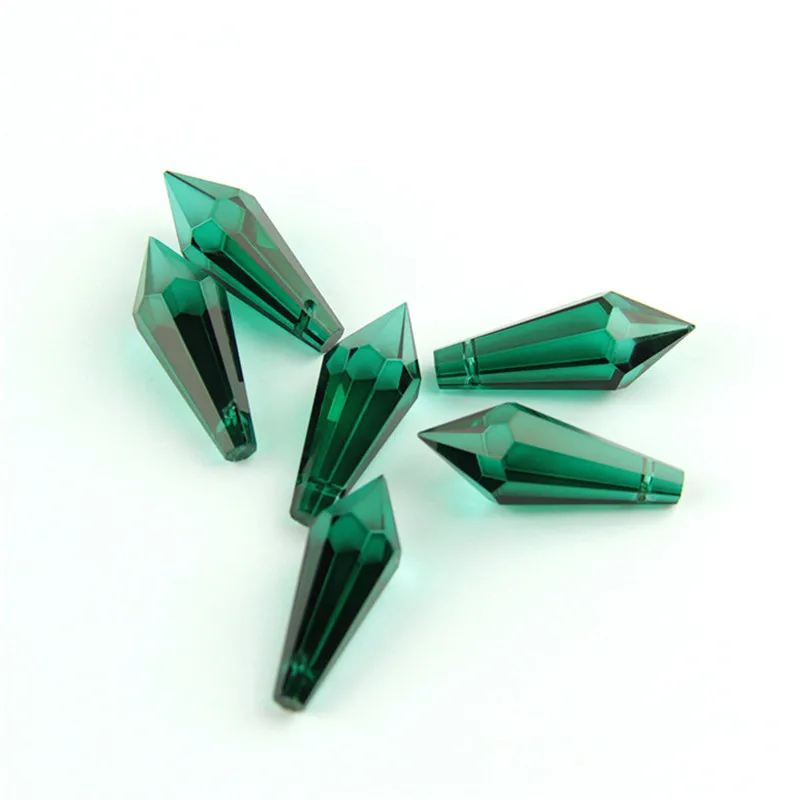 zircon green 38 мм смешанный цвет хрустальная сосулька висячая люстра части стеклянная призма Обрезка освещение кулон для украшения дома - Цвет: zircon green