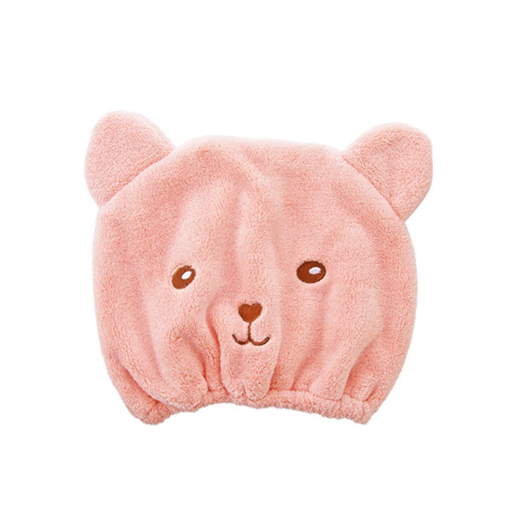 HOT SALE Cute Bear Water Absorbent Shower Quick Drying Hair Hat Head Wrap Towel Bath Cap