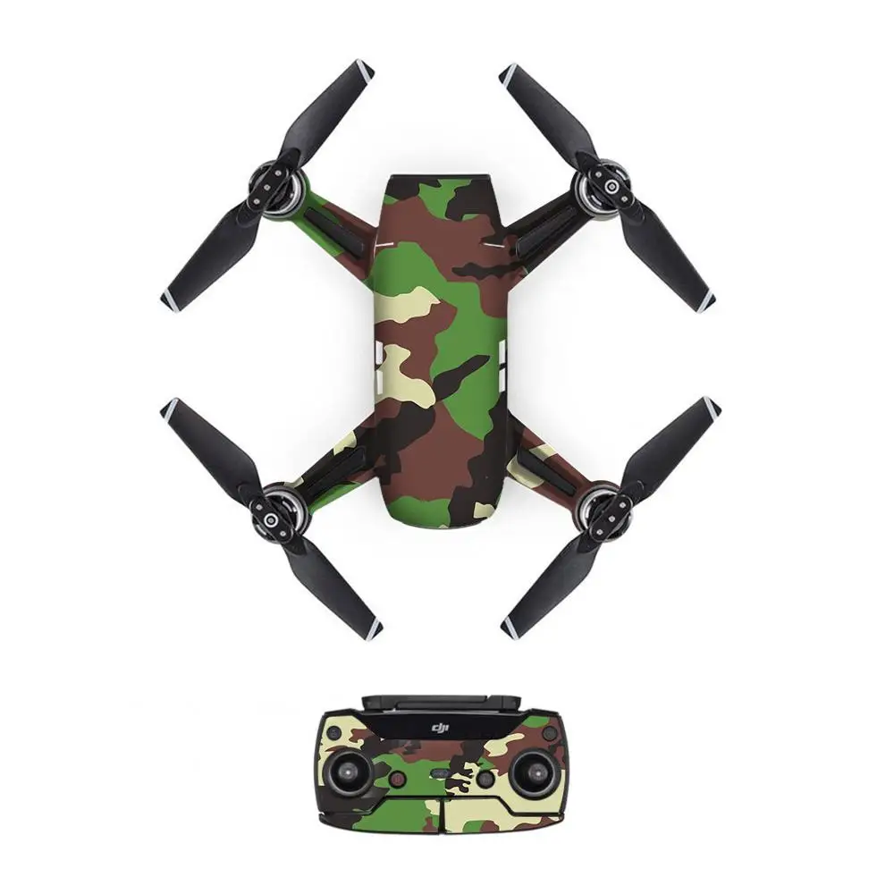 Камуфляжная наклейка из ПВХ для DJI Spark Drone body+ пульт дистанционного управления+ 3 батареи Защитная крышка DJI Кожа Наклейка s - Цвет: YSDJS0027