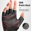 ROCKBROS Short Cycling Gloves Men Women Reflective Half Finger Bike Gloves Anti-slip Fingerless Sports MTB Road Bicycle Gloves 3