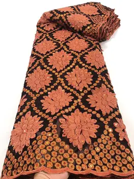 

2020 African Sequins Lace Fabric High Quality Nigerian French Lace for Party Embroidery Swiss Voile Lace in Switzerland Wedding