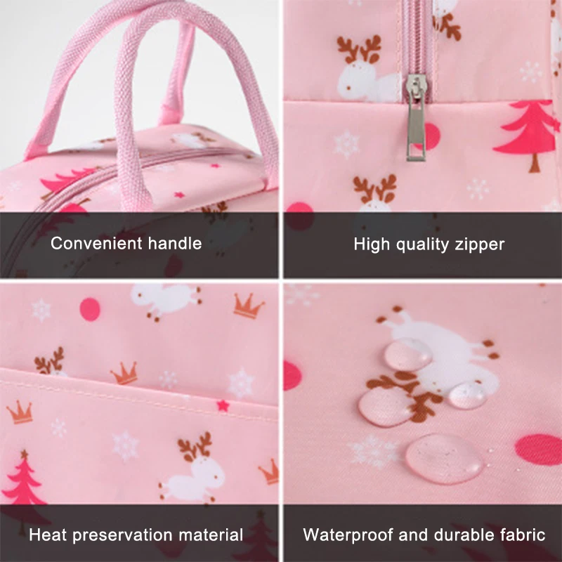 Portable Cooler Bag Ice Pack Lunch Box Insulation Package Insulated Thermal Food Picnic Bags Pouch For Women Girl Kids Children
