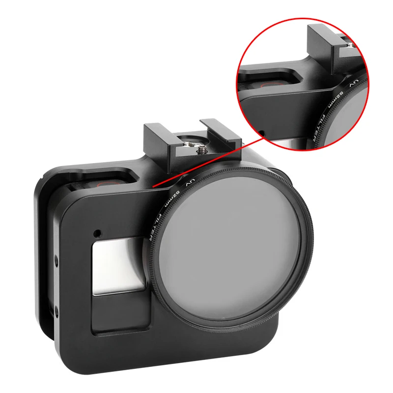 Металлический защитный чехол-рамка для GoPro Hero 8 Black с зарядным устройством и базовым адаптером