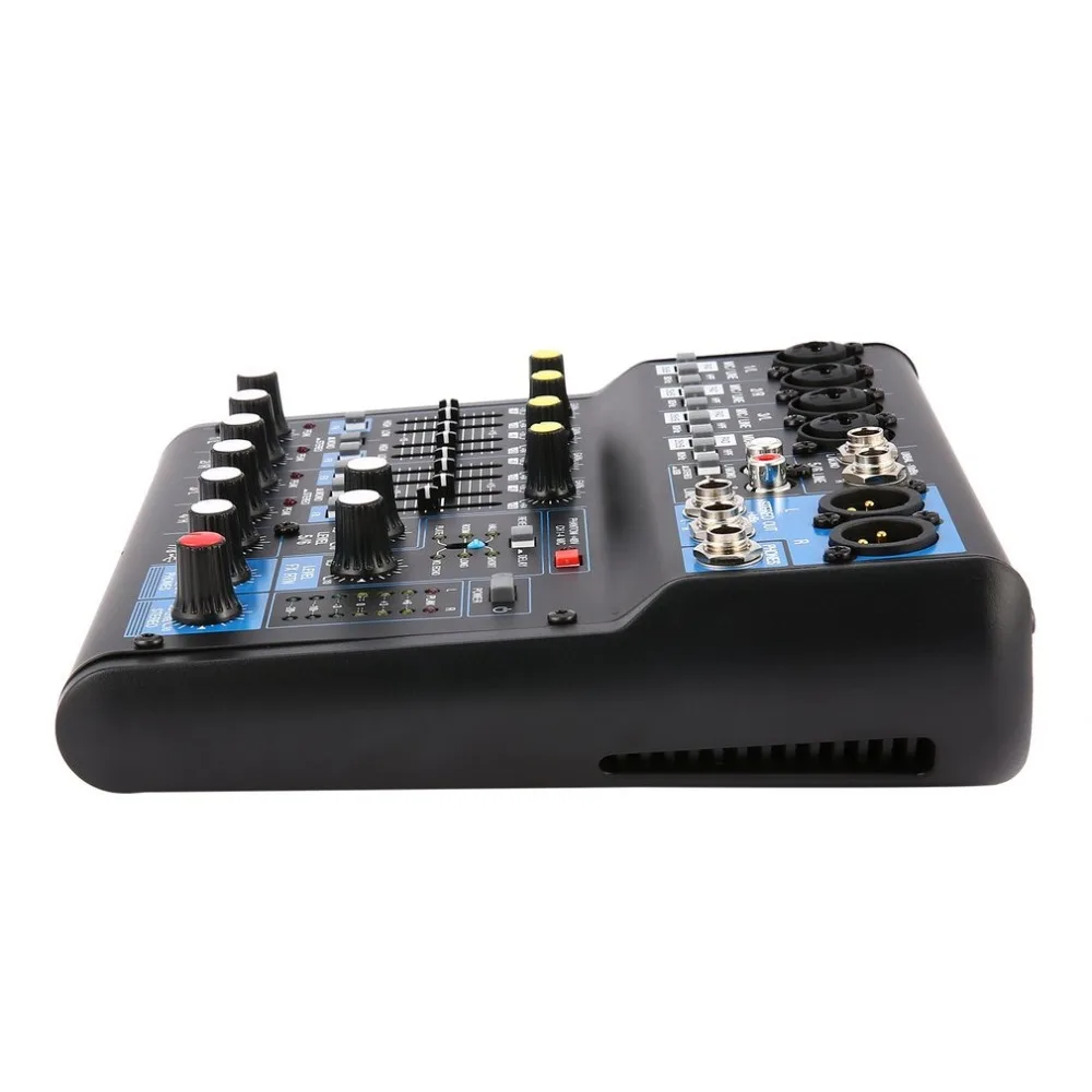 

8 Channel DJ Powered Mixer Professional Power Mixing Amplifier USB Slot 16DSP +48V Phantom Power for Microphones US Plug