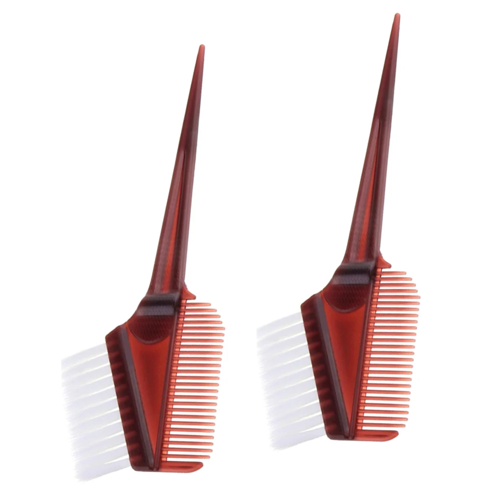 2 Pieces Hair Coloring Brush Comb for Hair Dye,Weaving Comb, Hair Bleach, Salon Tint Brush / Highlighting Hairdressing Tool