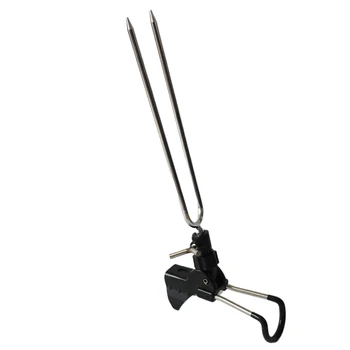 

Outdoor Reusable Portable Dual Use Fishing Rod Holder Detachable Stainless Steel Easy Install Bracket Labor Saving Adjustable