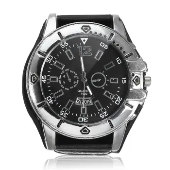 

New Wide Leather Men Watch Quartz Men Watch Ladies Sport Analog Wrist Watch Large Dial