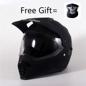 

Double Visor Motorcycle Helmet Men and Women Full Face Motocross Helmet With DOT CE Certification matte Black XS 53 54cm