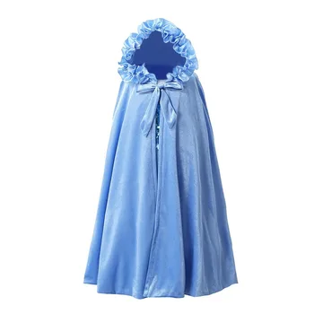 

New Children velvet hooded cloak costume long 80-90cm Cape Big Girl Elsa Dress's Coat Kids Wedding Shawl Cape Kids Jacket Wrap