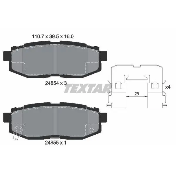 Колодки дисковые задние\ Subaru Tribeca 3.0 05 TEXTAR 2485401