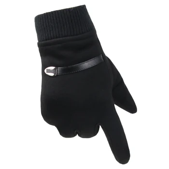 

Suede Men Gloves Outdoor Winter Warm Touch Screen Windproof Thicken Coral Fleece Guantes Anti Slip Driving Male Gloves Leather