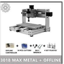 Fraiseuse CNC 3018 Max métallique, contrôle GRBL avec broche et hors ligne, machine à laser 200 W, PCB 3 axes, corps en métal et routeur en bois, bricolage