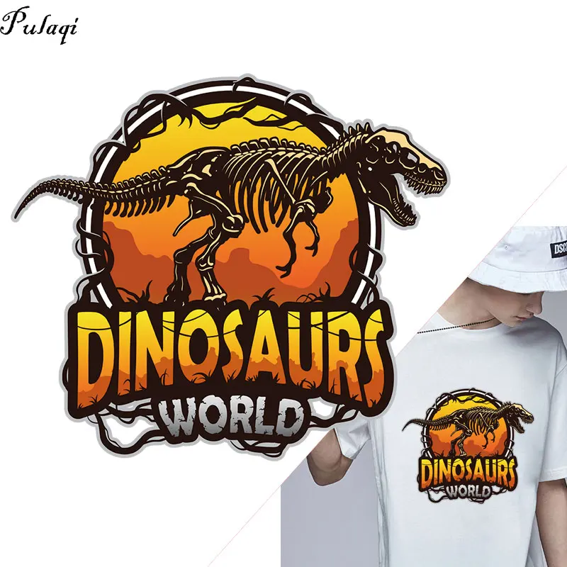 Thermo Stickers On Clothes Dinosaur World Appliques Iron Transfer Patches For Clothing DIY Heat Transfers Stripes | Дом и сад