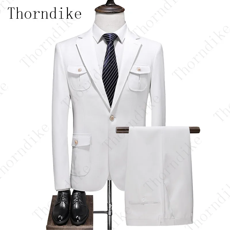 suit 1 Thorndike Tide мужские красочные модные свадебные костюмы размера плюс 5XL желтый розовый зеленый синий фиолетовый костюмы пиджак и брюки смокинги - Цвет: suit 1