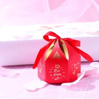 1. Red MissYe Store Рождественское украшение коробка Свадебная креативная Подарочная коробка для ювелирных изделий на заказ коробка конфет с лентой - Цвет: 1. Red
