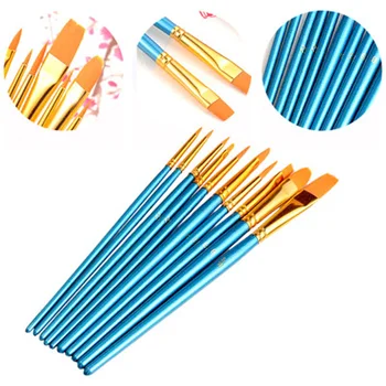 

10Pcs/set Professional Watercolor Gouache Wooden Handle Paint Brushes Nylon Artist Paint Brush Art Supplies Stationery