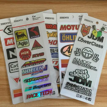 

1 SET Motorcycle car general sticker JDM RACING style reflective sticker to block scratches cool Auto accessories