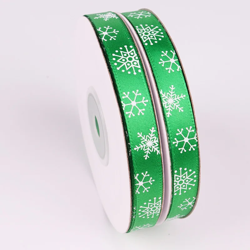25 ярдов/партия grosgrain рождественские ленты шириной 1 см diy декоративные подарочные упаковочные коробки тканевые Ленты для ленты для рукоделия Вечерние - Цвет: Green