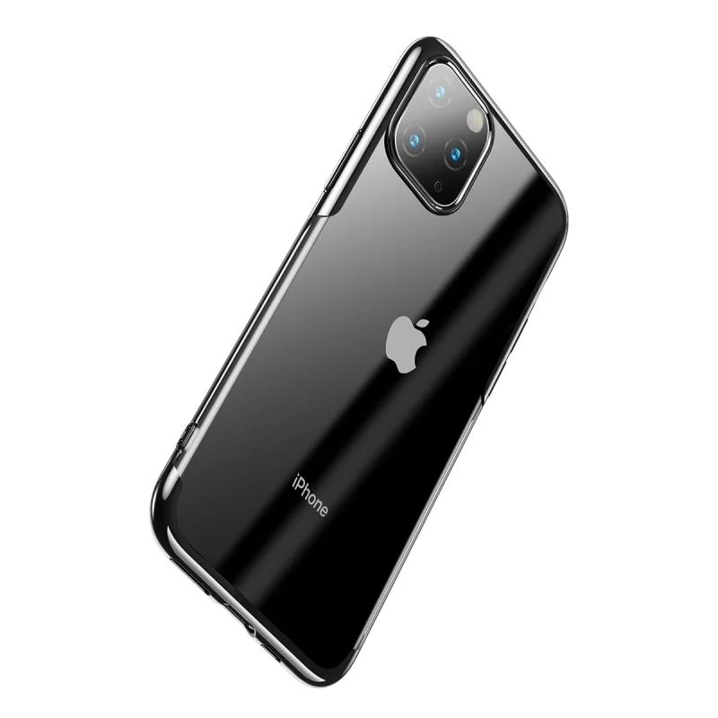 Роскошный прозрачный чехол Baseus для iPhone 11 Pro Max, ультра тонкий чехол для iPhone 11 Pro Max 5,8 6,1 6,5, чехол s, новейший чехол - Цвет: Черный