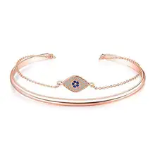 Hemiston Европейский медный позолоченный женский браслет персонализированный креативный циркониевый браслет дьявол глаз