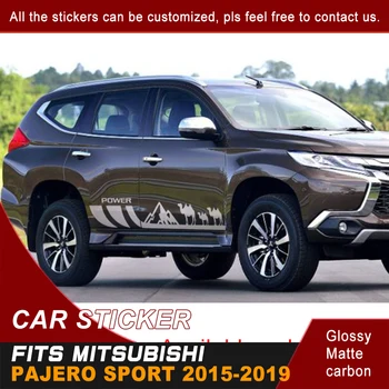 

Car Decals Side Door Racing Flag Styling Graphic Vinyl Cool Car Sticker Fit For MITSUBISHI PAJERO Sport 2015 2016 2017 2018 2019