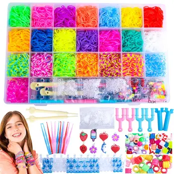 

Bracelet Loom Bands Set Silicone DIY Christmas Gift Unique Colors Refill Kit