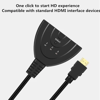 

HDMI Splitter 4K*2K 3 Ports Mini Switcher Cable Male To Female 1.4b 1080P for DVD HDTV Xbox PS3 PS4 3 In 1 Out Port Hub Switch