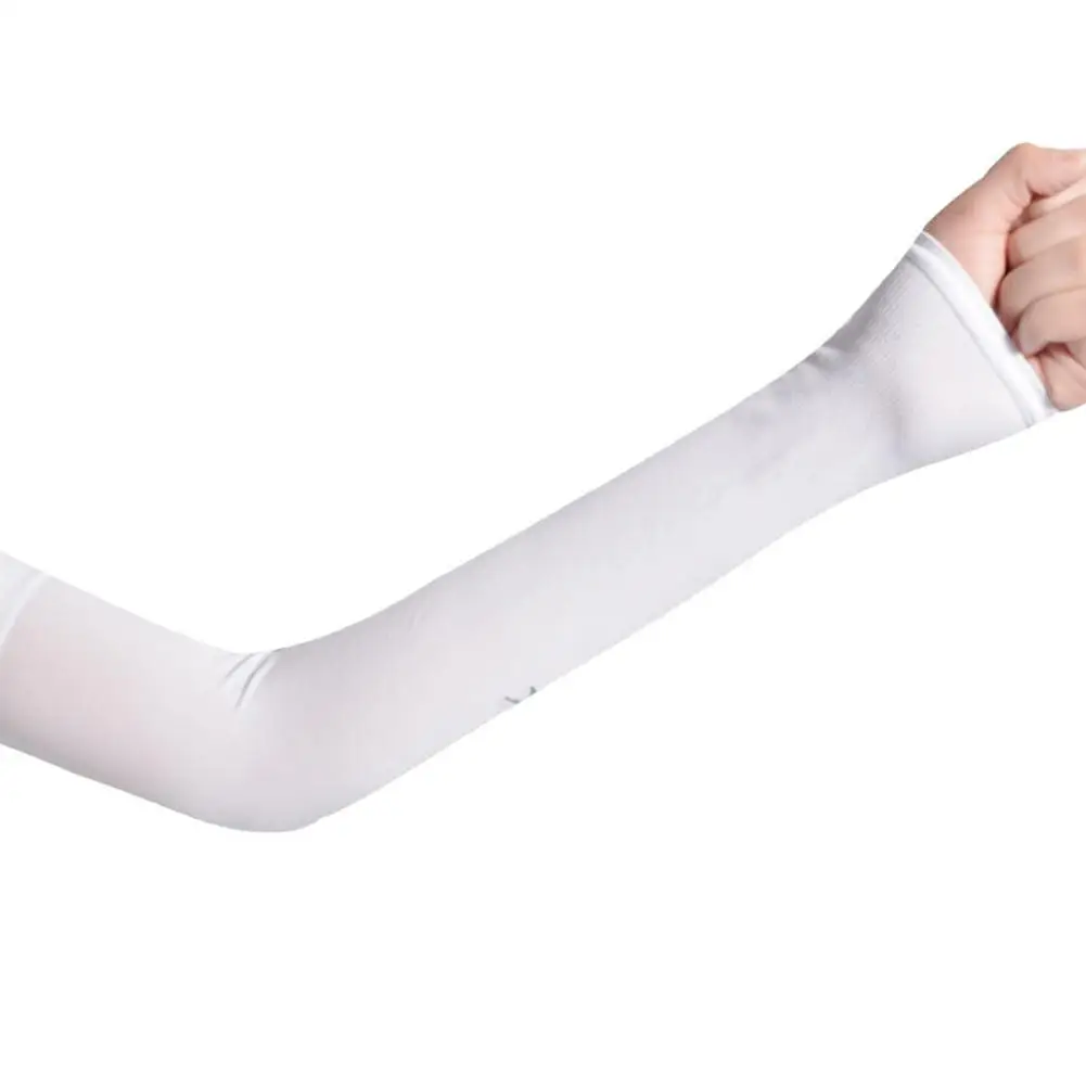 Fingerless white Kuulee унисекс рукав дышащий шелк светло-голубого цвета охлаждающий солнцезащитный козырек анти-УФ эластичное покрытие угольника высокого качества - Цвет: Fingerless white
