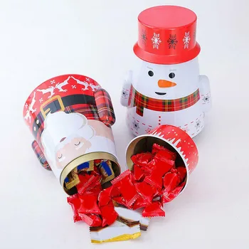 

Christmas Party Tumbler Candy Box Storage Iron Tin Can Jar Gift Home Decor christmas gift decorations embalagens natal BDF99