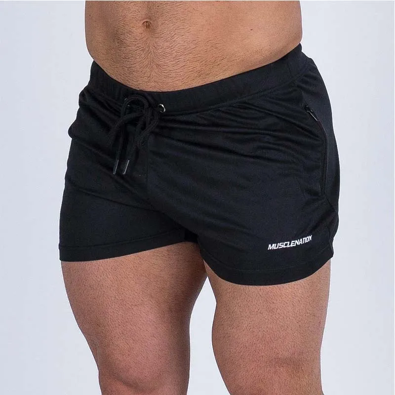 Bodybuilding Shorts Workout Men Fitness Jogger Mesh Male Quick-Dry Breathable Man Summer