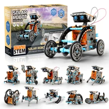 Dla dzieci macierzystych 12-in-1 Robot solarny tworzenia 190-częściowy zestaw z pracy zasilany energią słoneczną z napędem silnika silnik i koła zębate