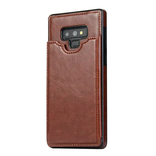 Роскошный кожаный чехол для samsung S9Plus чехол S10Plus Note9 чехол для Note 9 Galaxy S10 S9 S8 Etui для samsung Note 10 Plus чехол S10E - Цвет: Коричневый