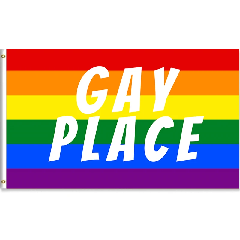 

Bandera Gay Flags LGBT Banner Gay Place with Rainbow Flag 60x90cm/90x150cm/120x180cm Banner 100D Polyester Brass Grommets