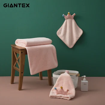 

GIANTEX 3pcs Coral Fleece Towel Set Bathroom Super Absorbent Bath Towel Face Towels For Adults serviette de bain toallas recznik