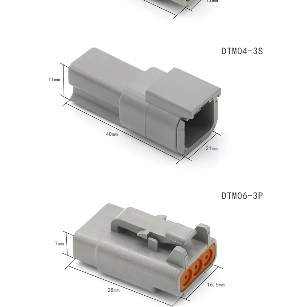 conector impermeável dos conectores automotivos do pino de dtm com terminal