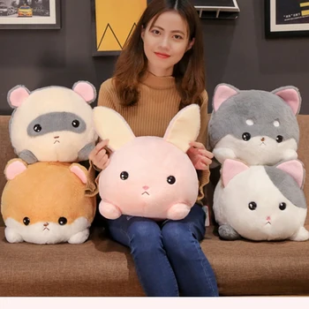

JOYLIVE Girls' Dolls Children Pacify Pillows Big Ol' Plushie Head Plush Toy Lying Shiba Inu Pink Rabbit Mouse Stuffed Soft Boy