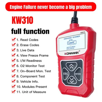 

KW310 OBD2 Scanner for Auto OBD 2 Car Scanner Diagnostic Tool Automotive Scanner Car Tools Russian