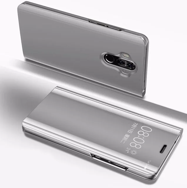 Умный зеркальный флип-чехол для samsung Galaxy Note 10 9 8 S10 S8 S9 плюс S10e J7 J5 J3 A7 A20 A10 M20 M30 A70 A50 крышка - Цвет: Silver