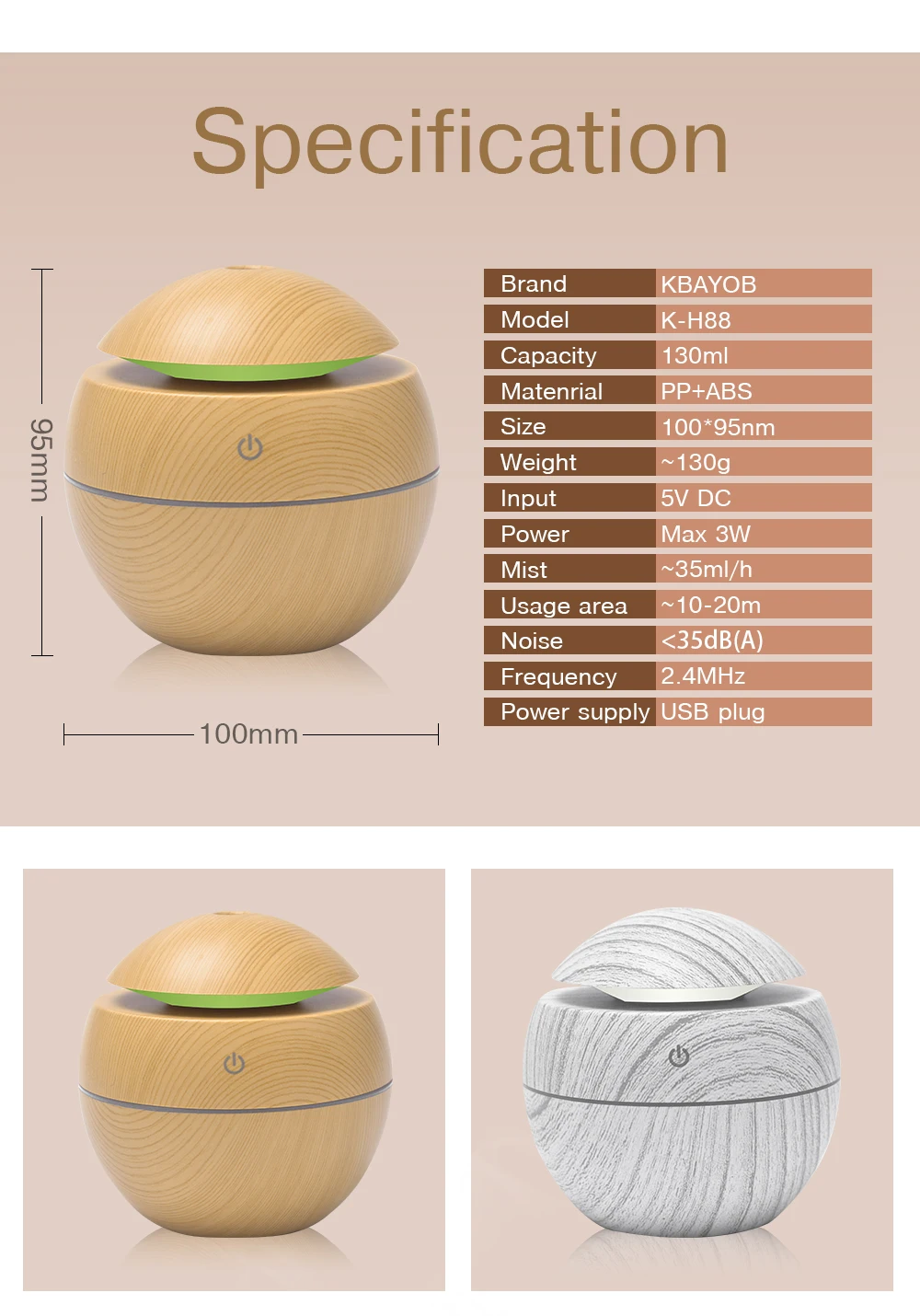 HUMIDIFICATEUR,YELLOWMini humidificateur USB'air électrique pour