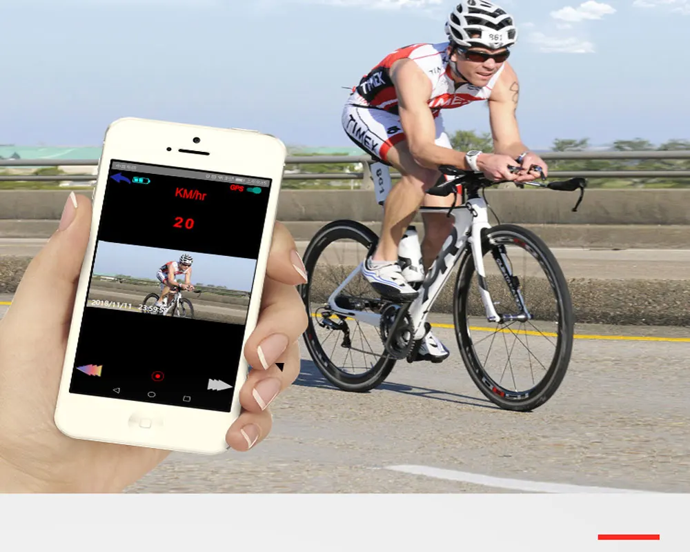 JOZUZE велосипедная видеокамера Водонепроницаемая велосипедная видеокамера Dashcam профессиональная спортивная видеокамера с поворотом wifi мобильный телефон