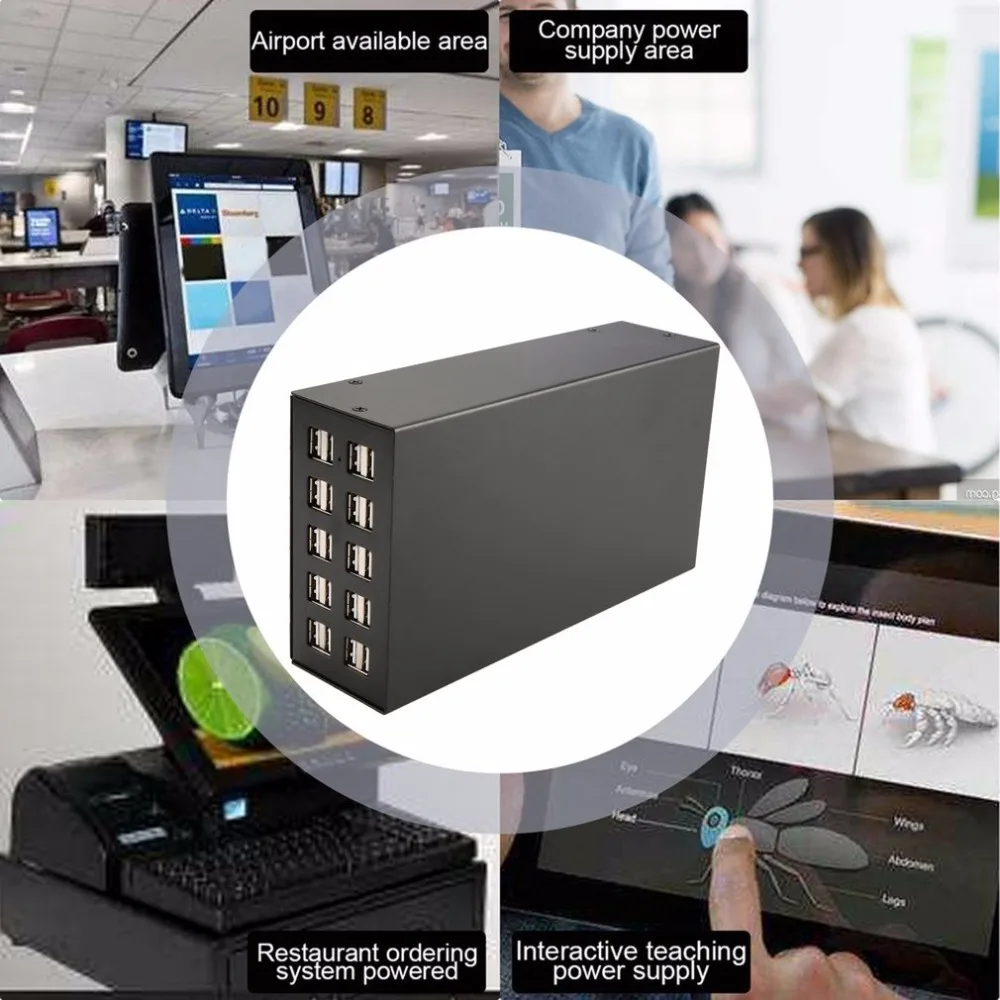USB умное зарядное устройство USB выход 5 В Высокая мощность быстрая зарядная станция 20 портов usb-хаб универсальный для планшета ноутбука смартфона камеры