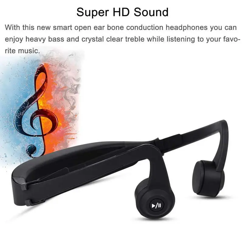 Bone Conduction Headphones Wireless Bluetooth Headset Sport Gym Waterproof Earphones Built in Mic for iPhone X 8 8plus 7 7plus