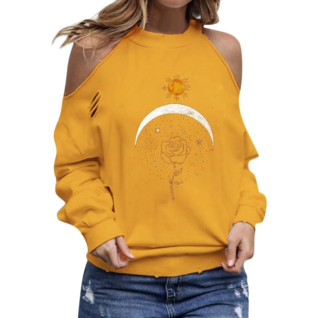 Новая Осенняя блузка женская модная Свободная блуза с открытыми плечами