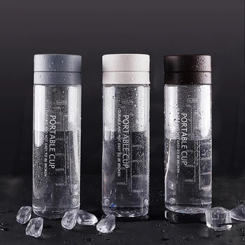 

Outdoor Tea Cup Round Portable Cup Water Bottles 600ML With Rope Tea Milk Fruit Transparent Korean Style Sport Drinking Bottle