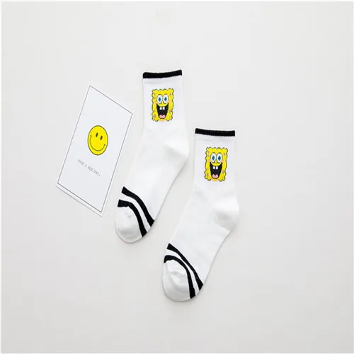 Style 1 Morematch/осенние женские носки; милые носки для девочек с изображением животных из мультфильма «Губка Боб»; зимние теплые хлопковые носки для женщин; рождественские подарки - Цвет: Style 1