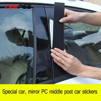 

LEEPEE 1 set Car Sticker B-pillar Modified Auto Center Column Window Decorative Strip For Honda Civic Series 8/9/10 Generations