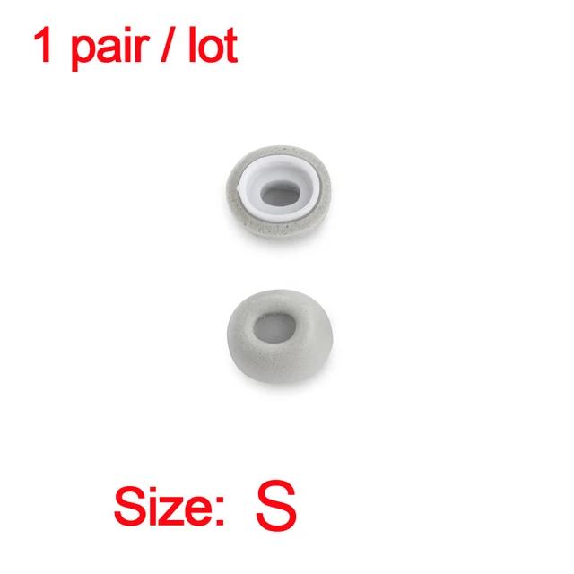 Noise Isolate Premium Memory Foam Tips for AirPods Pro,No Silicone Eartips Pain,Anti-Slip Earplugs,Fit in Charging Case gray-S(1 pairs)