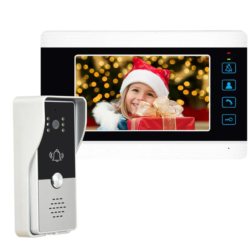 

7 Inch Video Door Phone Intercom System Video Doorbell Alluminum Alloy Panel Monitor for Private Villa House Office Apartment