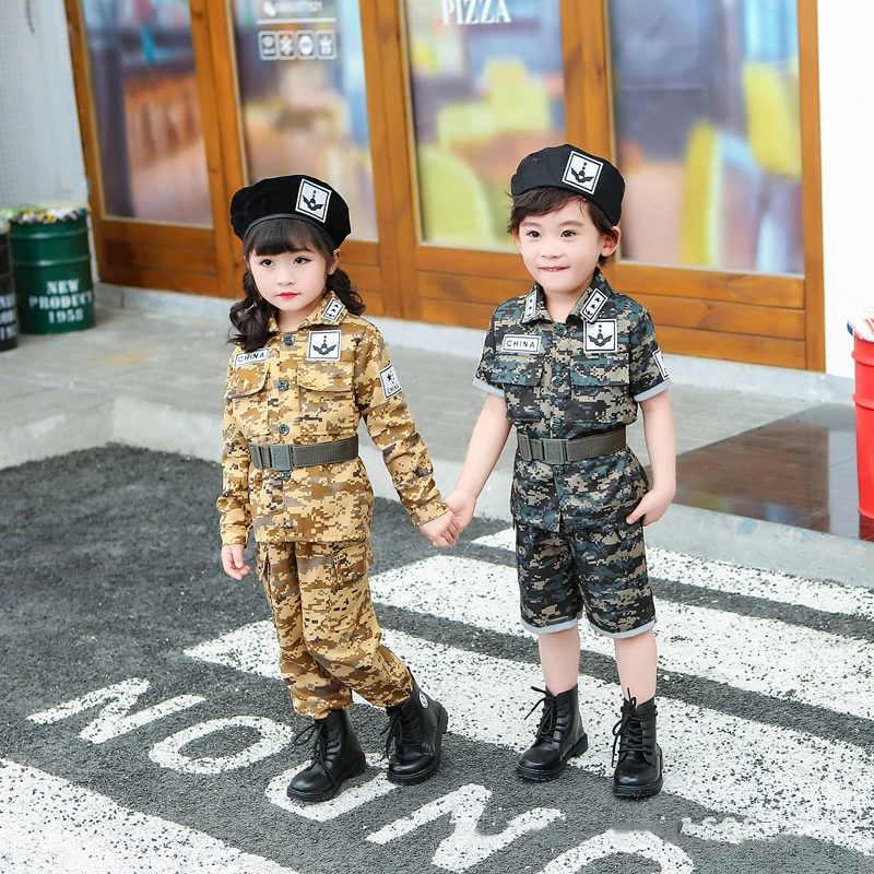 kaping slank soep Kinderen Militaire Jongens Meisjes Camouflage Korte Mouw Kostuums Set  Halloween Carnaval Party Cosplay Prestaties Kids 'Kleding|Leger| -  AliExpress